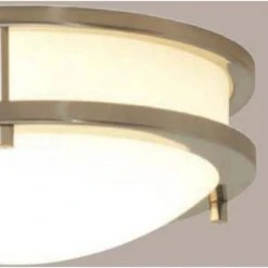 Flaxmere 12 in. Brushed Nickel Dimmable LED Flush Mount Ceiling Light with Frosted White Glass Shade by Hampton Bay 16 Flaxmere 12 in. Brushed Nickel Dimmable LED Flush Mount Ceiling Light with Frosted White Glass Shade by Hampton Bay -Hampton Bay Sales brushed nickel hampton bay flush mount lights hb1023c 35 c3 1000