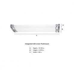 Regency 14 in. Linear 1-Light Brushed Nickel Dimmable LED Flush Mount by Hampton Bay -Hampton Bay Sales brushed nickel hampton bay flush mount lights hb1232led 35 4f 1000