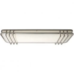 40 in. Linear 1-Light Brushed Nickel Dimmable LED Flush Mount by Hampton Bay -Hampton Bay Sales brushed nickel hampton bay flush mount lights hb1514l4 35 40 1000