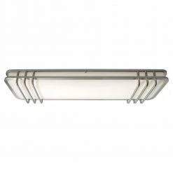 40 in. Linear 1-Light Brushed Nickel Dimmable LED Flush Mount by Hampton Bay