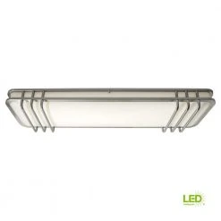 40 in. Linear 1-Light Brushed Nickel Dimmable LED Flush Mount by Hampton Bay -Hampton Bay Sales brushed nickel hampton bay flush mount lights hb1514l4 35 66 1000