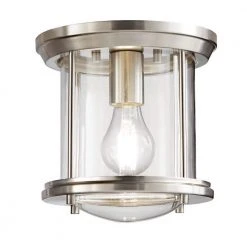 Melrose Park 8 in. 1-Light Brushed Nickel Flush Mount by Hampton Bay