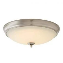 Clifton 13 in. Brushed Nickel Selectable LED Flush Mount by Hampton Bay -Hampton Bay Sales brushed nickel hampton bay flush mount lights hui8011ll 6 bn 31 1000