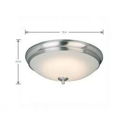 Clifton 13 in. Brushed Nickel Selectable LED Flush Mount by Hampton Bay -Hampton Bay Sales brushed nickel hampton bay flush mount lights hui8011ll 6 bn 66 1000