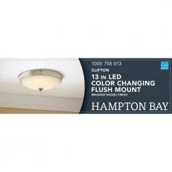 Clifton 13 in. Brushed Nickel Selectable LED Flush Mount by Hampton Bay -Hampton Bay Sales brushed nickel hampton bay flush mount lights hui8011ll 6 bn 76 1000