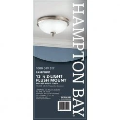Eastpoint 13 in. 2-Light Brushed Nickel Flush Mount with Frosted Glass Shade by Hampton Bay 14 Eastpoint 13 in. 2-Light Brushed Nickel Flush Mount with Frosted Glass Shade by Hampton Bay -Hampton Bay Sales brushed nickel hampton bay flush mount lights ihi8012a 2 bn 44 1000
