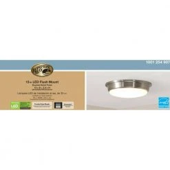 Savannah 13 in. Brushed Nickel Selectable LED Flush Mount by Hampton Bay -Hampton Bay Sales brushed nickel hampton bay flush mount lights ike8091l 5 44 1000