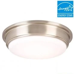 Savannah 13 in. Brushed Nickel Selectable LED Flush Mount by Hampton Bay -Hampton Bay Sales brushed nickel hampton bay flush mount lights ike8091l 5 d4 1000