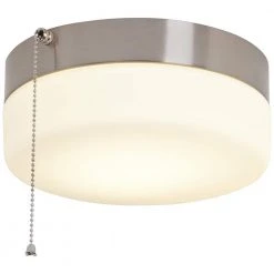 8 in. 60-Watt Equivalent Brushed Nickel Integrated LED Drum Flush Mount with Pull Chain and Glass Shade by Hampton Bay -Hampton Bay Sales brushed nickel hampton bay flush mount lights isp8011l 2 66 1000