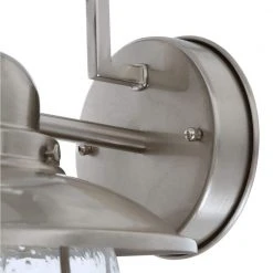 1-Light Brushed Nickel Outdoor Cottage Wall Lantern Sconce by Hampton Bay -Hampton Bay Sales brushed nickel hampton bay outdoor sconces boa1691h bn 1d 1000