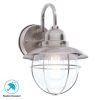 1-Light Brushed Nickel Outdoor Cottage Wall Lantern Sconce by Hampton Bay