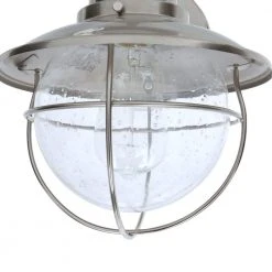 1-Light Brushed Nickel Outdoor Cottage Wall Lantern Sconce by Hampton Bay -Hampton Bay Sales brushed nickel hampton bay outdoor sconces boa1691h bn 66 1000