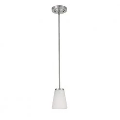 1-Light Brushed Nickel Pendant by Hampton Bay