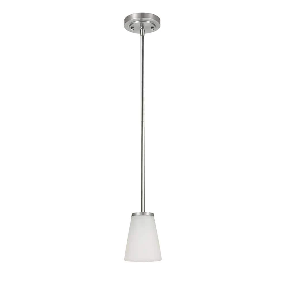 1-Light Brushed Nickel Pendant by Hampton Bay 1 1-Light Brushed Nickel Pendant by Hampton Bay
