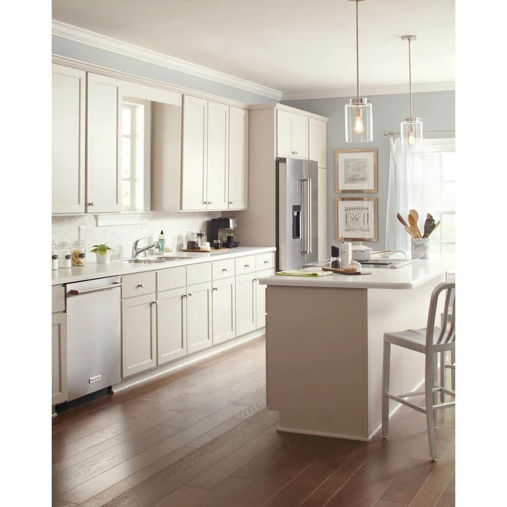 Mullins 6.75 in. 1-Light Brushed Nickel Mini Pendant with Clear Glass Shade by Hampton Bay 9 Mullins 6.75 in. 1-Light Brushed Nickel Mini Pendant with Clear Glass Shade by Hampton Bay - Image 9