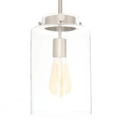 Mullins 6.75 in. 1-Light Brushed Nickel Mini Pendant with Clear Glass Shade by Hampton Bay 23 Mullins 6.75 in. 1-Light Brushed Nickel Mini Pendant with Clear Glass Shade by Hampton Bay -Hampton Bay Sales brushed nickel hampton bay pendant lights 27328 31 1000