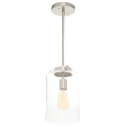 Mullins 6.75 in. 1-Light Brushed Nickel Mini Pendant with Clear Glass Shade by Hampton Bay 14 Mullins 6.75 in. 1-Light Brushed Nickel Mini Pendant with Clear Glass Shade by Hampton Bay -Hampton Bay Sales brushed nickel hampton bay pendant lights 27328 a0 1000