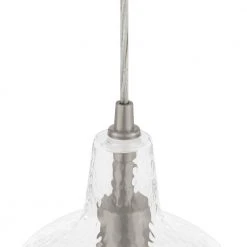 Gillian 1-Light Brushed Nickel Cone Mini Pendant with Clear Hammered Glass by Hampton Bay 8 Gillian 1-Light Brushed Nickel Cone Mini Pendant with Clear Hammered Glass by Hampton Bay -Hampton Bay Sales brushed nickel hampton bay pendant lights 28223 a0 1000