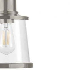 Rigby 1-Light Brushed Nickel Mini Pendant, Farmhouse Hanging Light, Kitchen Pendant Lighting by Hampton Bay -Hampton Bay Sales brushed nickel hampton bay pendant lights 65138 40 1000