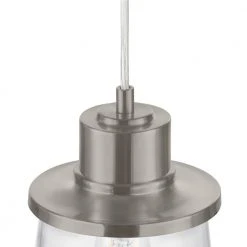 Rigby 1-Light Brushed Nickel Mini Pendant, Farmhouse Hanging Light, Kitchen Pendant Lighting by Hampton Bay -Hampton Bay Sales brushed nickel hampton bay pendant lights 65138 a0 1000