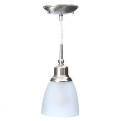 Riverbrook 1-Light Brushed Nickel Mini Pendant with Frosted White Glass Shade (3-Pack) by Hampton Bay 14 Riverbrook 1-Light Brushed Nickel Mini Pendant with Frosted White Glass Shade (3-Pack) by Hampton Bay -Hampton Bay Sales brushed nickel hampton bay pendant lights hbv8991 bn 40 1000