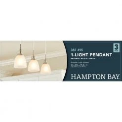 Riverbrook 1-Light Brushed Nickel Mini Pendant with Frosted White Glass Shade (3-Pack) by Hampton Bay 19 Riverbrook 1-Light Brushed Nickel Mini Pendant with Frosted White Glass Shade (3-Pack) by Hampton Bay -Hampton Bay Sales brushed nickel hampton bay pendant lights hbv8991 bn 4f 1000