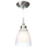 Riverbrook 1-Light Brushed Nickel Mini Pendant with Frosted White Glass Shade (3-Pack) by Hampton Bay