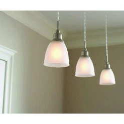 Riverbrook 1-Light Brushed Nickel Mini Pendant with Frosted White Glass Shade (3-Pack) by Hampton Bay 17 Riverbrook 1-Light Brushed Nickel Mini Pendant with Frosted White Glass Shade (3-Pack) by Hampton Bay -Hampton Bay Sales brushed nickel hampton bay pendant lights hbv8991 bn 66 1000