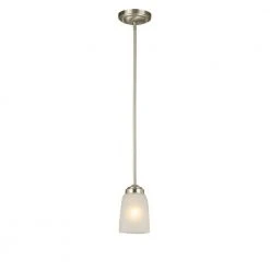 1-Light Brushed Nickel Mini Pendant with Frosted Glass Shade by Hampton Bay 22 1-Light Brushed Nickel Mini Pendant with Frosted Glass Shade by Hampton Bay -Hampton Bay Sales brushed nickel hampton bay pendant lights iut8991a 2 1f 1000
