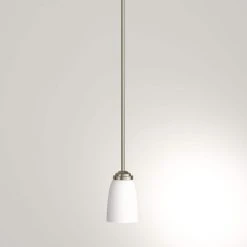 1-Light Brushed Nickel Mini Pendant with Frosted Glass Shade by Hampton Bay 27 1-Light Brushed Nickel Mini Pendant with Frosted Glass Shade by Hampton Bay -Hampton Bay Sales brushed nickel hampton bay pendant lights iut8991a 2 31 1000