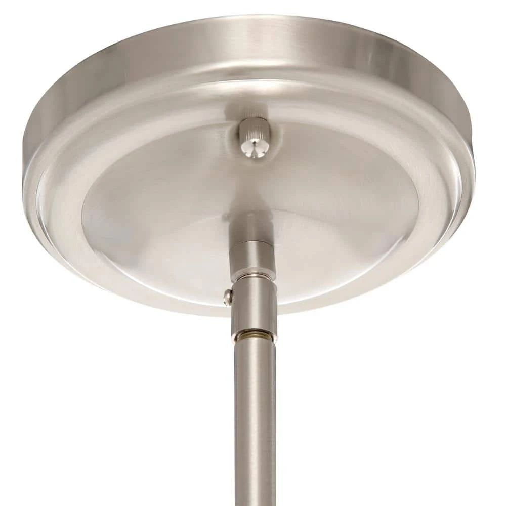 1-Light Brushed Nickel Mini Pendant with Frosted Glass Shade by Hampton Bay 3 1-Light Brushed Nickel Mini Pendant with Frosted Glass Shade by Hampton Bay - Image 3