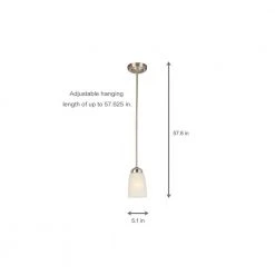 1-Light Brushed Nickel Mini Pendant with Frosted Glass Shade by Hampton Bay 21 1-Light Brushed Nickel Mini Pendant with Frosted Glass Shade by Hampton Bay -Hampton Bay Sales brushed nickel hampton bay pendant lights iut8991a 2 4f 1000
