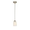 1-Light Brushed Nickel Mini Pendant with Frosted Glass Shade by Hampton Bay