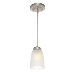1-Light Brushed Nickel Mini Pendant with Frosted Glass Shade by Hampton Bay 17 1-Light Brushed Nickel Mini Pendant with Frosted Glass Shade by Hampton Bay -Hampton Bay Sales brushed nickel hampton bay pendant lights iut8991a 2 a0 1000