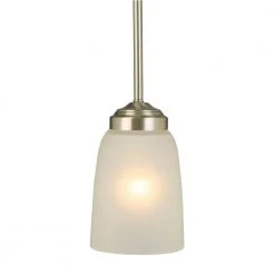 1-Light Brushed Nickel Mini Pendant with Frosted Glass Shade by Hampton Bay 20 1-Light Brushed Nickel Mini Pendant with Frosted Glass Shade by Hampton Bay -Hampton Bay Sales brushed nickel hampton bay pendant lights iut8991a 2 c3 1000