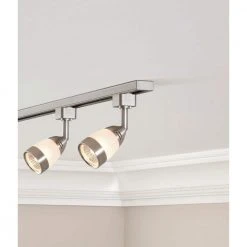 Frosted Middle Glass 1-Light Brushed Nickel Linear Track Lighting Head by Hampton Bay 7 Frosted Middle Glass 1-Light Brushed Nickel Linear Track Lighting Head by Hampton Bay -Hampton Bay Sales brushed nickel hampton bay track lighting heads 804859 4f 1000