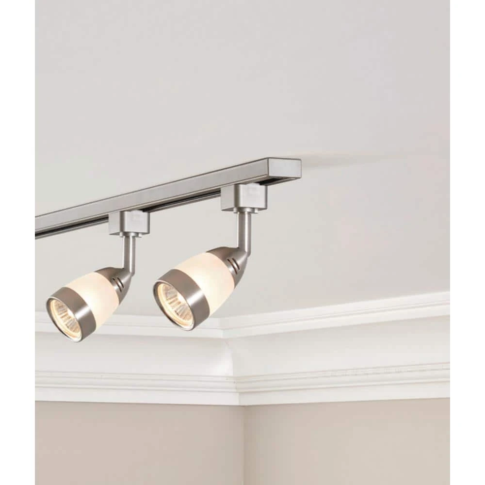 Frosted Middle Glass 1-Light Brushed Nickel Linear Track Lighting Head by Hampton Bay 3 Frosted Middle Glass 1-Light Brushed Nickel Linear Track Lighting Head by Hampton Bay - Image 3