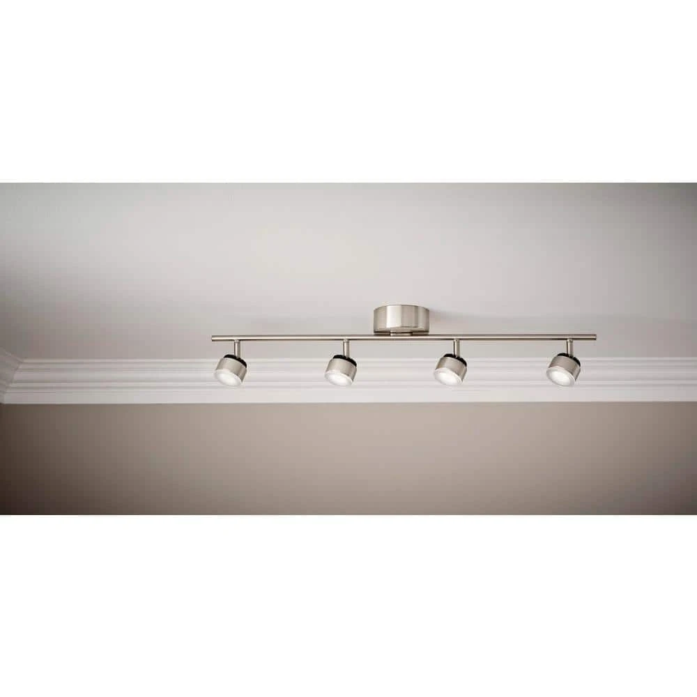 Burgate 2 ft. 4-Light Brushed Nickel Integrated LED Fixed Track Lighting Kit by Hampton Bay 3 Burgate 2 ft. 4-Light Brushed Nickel Integrated LED Fixed Track Lighting Kit by Hampton Bay - Image 3
