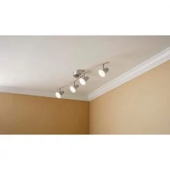 Kenmont 4 ft. 4-Light Brushed Nickel Integrated LED Wave Fixed Track Lighting Kit by Hampton Bay 11 Kenmont 4 ft. 4-Light Brushed Nickel Integrated LED Wave Fixed Track Lighting Kit by Hampton Bay -Hampton Bay Sales brushed nickel hampton bay track lighting kits 205078a 40 1000