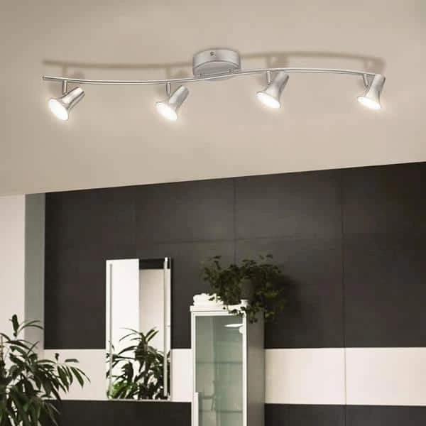 Kenmont 4 ft. 4-Light Brushed Nickel Integrated LED Wave Fixed Track Lighting Kit by Hampton Bay 9 Kenmont 4 ft. 4-Light Brushed Nickel Integrated LED Wave Fixed Track Lighting Kit by Hampton Bay - Image 9