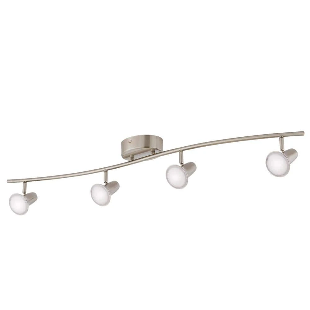Kenmont 4 ft. 4-Light Brushed Nickel Integrated LED Wave Fixed Track Lighting Kit by Hampton Bay 1 Kenmont 4 ft. 4-Light Brushed Nickel Integrated LED Wave Fixed Track Lighting Kit by Hampton Bay