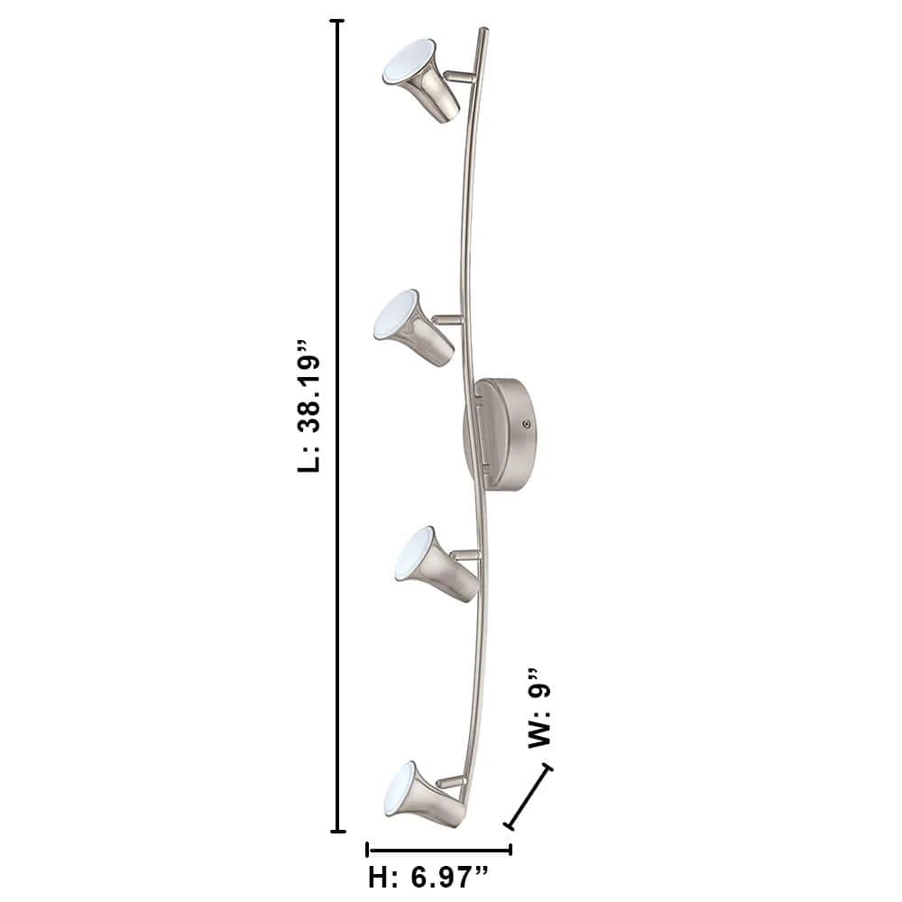 Kenmont 4 ft. 4-Light Brushed Nickel Integrated LED Wave Fixed Track Lighting Kit by Hampton Bay 8 Kenmont 4 ft. 4-Light Brushed Nickel Integrated LED Wave Fixed Track Lighting Kit by Hampton Bay - Image 8