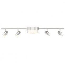 Greyrock 3.44 ft. 4-Light Brushed Nickel Integrated LED Fixed Track Lighting Kit w/ Rotating Heads and Flush Mount Light by Hampton Bay 13 Greyrock 3.44 ft. 4-Light Brushed Nickel Integrated LED Fixed Track Lighting Kit w/ Rotating Heads and Flush Mount Light by Hampton Bay -Hampton Bay Sales brushed nickel hampton bay track lighting kits hbtf1045r3 35 1d 1000