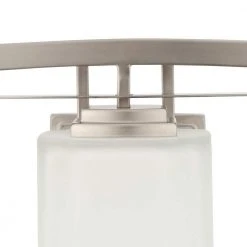 Architecture 3-Light Brushed Nickel Vanity Light with Etched White Glass Shades by Hampton Bay -Hampton Bay Sales brushed nickel hampton bay vanity lighting 15041 a0 1000