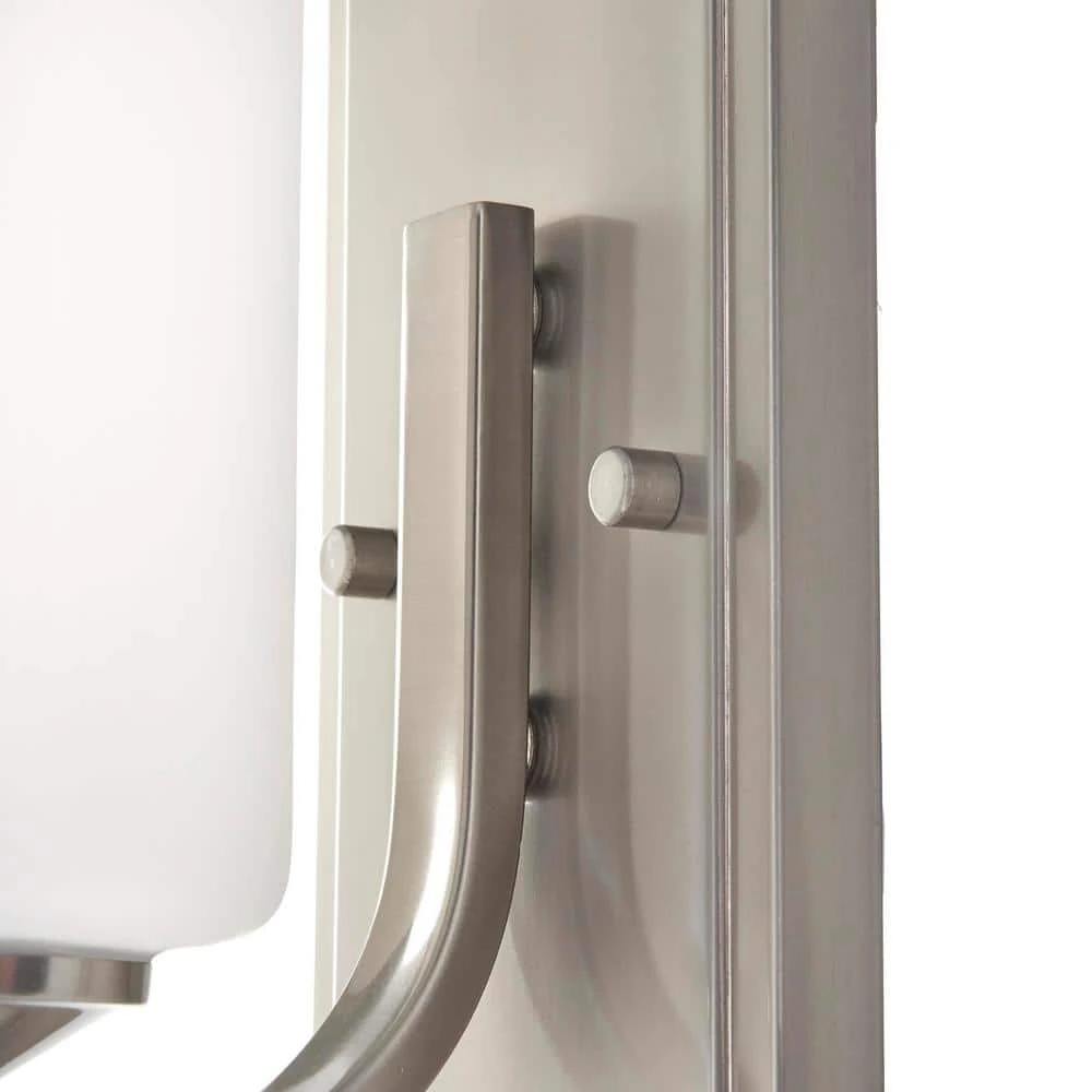 1-Light Brushed Nickel Wall Sconce with Frosted Opal Glass Shade by Hampton Bay 5 1-Light Brushed Nickel Wall Sconce with Frosted Opal Glass Shade by Hampton Bay - Image 5