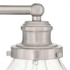 Albona 3-Light Brushed Nickel Vanity Light with Clear Seeded Glass Shades by Hampton Bay -Hampton Bay Sales brushed nickel hampton bay vanity lighting 20359 001 1d 1000