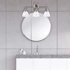 Albona 3-Light Brushed Nickel Vanity Light with Clear Seeded Glass Shades by Hampton Bay -Hampton Bay Sales brushed nickel hampton bay vanity lighting 20359 001 31 1000
