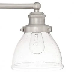 Albona 3-Light Brushed Nickel Vanity Light with Clear Seeded Glass Shades by Hampton Bay -Hampton Bay Sales brushed nickel hampton bay vanity lighting 20359 001 66 1000