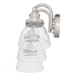 Albona 3-Light Brushed Nickel Vanity Light with Clear Seeded Glass Shades by Hampton Bay -Hampton Bay Sales brushed nickel hampton bay vanity lighting 20359 001 d4 1000