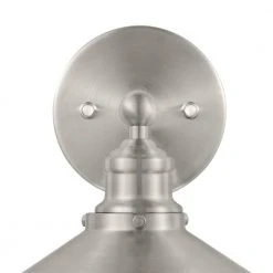 Glenhurst 1-Light Brushed Nickel Indoor Industrial Farmhouse Wall Sconce Light Fixture with Metal Shade by Hampton Bay -Hampton Bay Sales brushed nickel hampton bay vanity lighting 20511 bn 66 1000